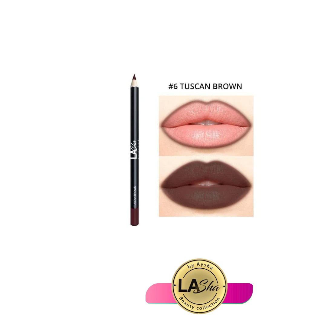 ||LAsha || قلم كريمي تحديد رقم 6 بني توسكاني براند لاشا الأصلية